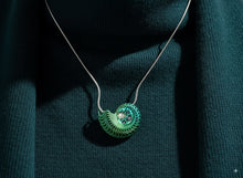Load image into Gallery viewer, Ammonite Shell Sapphire Pendant