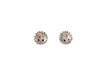Load image into Gallery viewer, White Gold Crackle Sapphire Studs