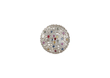 Load image into Gallery viewer, Sapphire Crackle Pattern Disc Ring