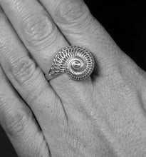 Load image into Gallery viewer, Silver Shell Ring