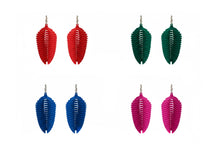 Load image into Gallery viewer, Statement Feather Drop Earrings