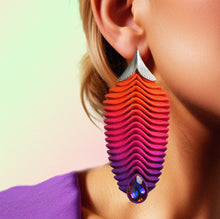 Load image into Gallery viewer, Statement Feather Art Earrings
