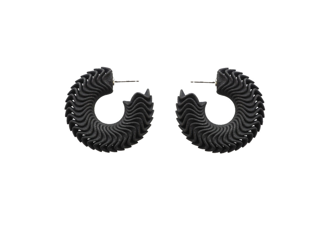 Harmonic Hoop Earrings ~ Black