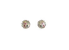 Load image into Gallery viewer, Gold Crackle Sapphire Studs
