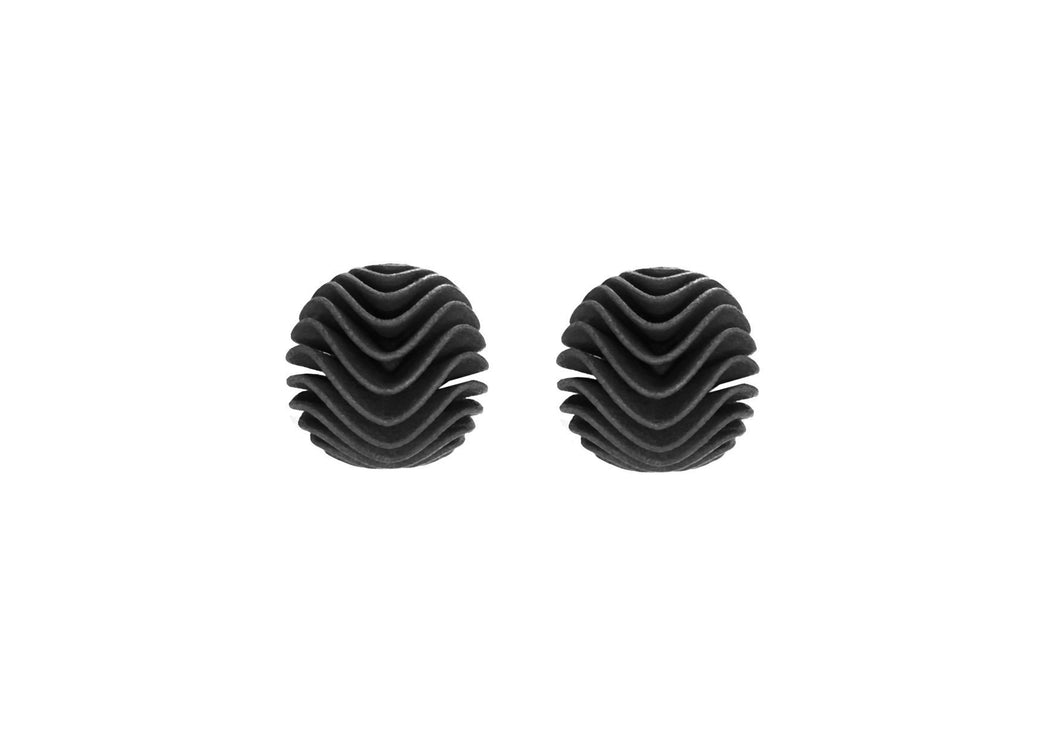 Curved Harmonic Earrings ~ Black