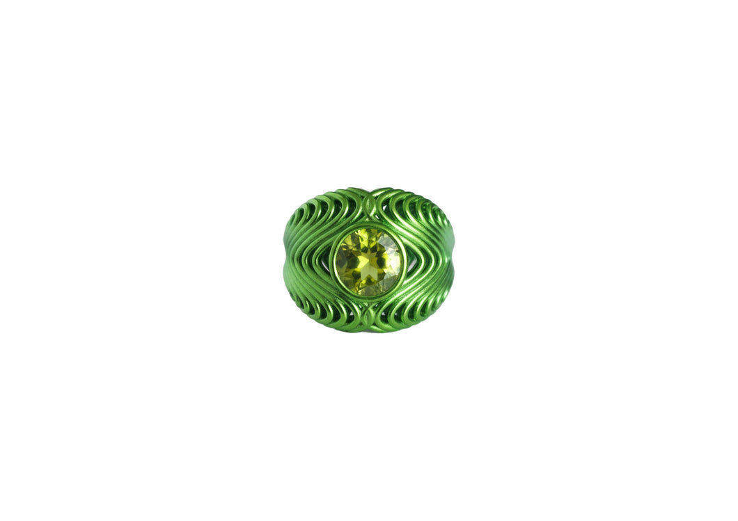 Harmonic Peridot Statement Ring
