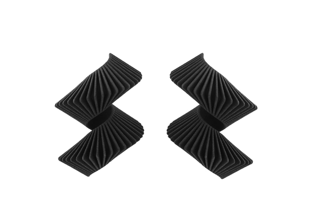 Statement Helix Earrings - Black