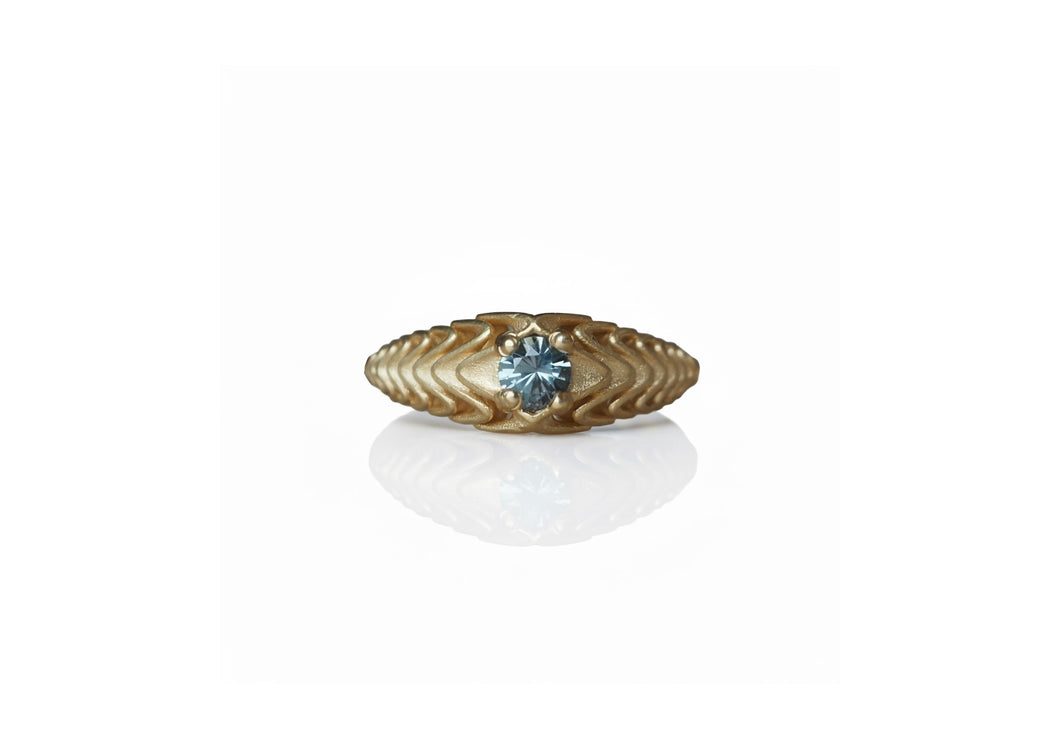 Wave Symmetry Sapphire Ring