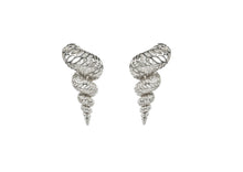 Load image into Gallery viewer, Silver Cone Shell Statement Earrings
