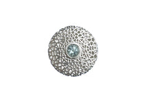 Load image into Gallery viewer, Silver Crackle Pattern Gemstone Ring
